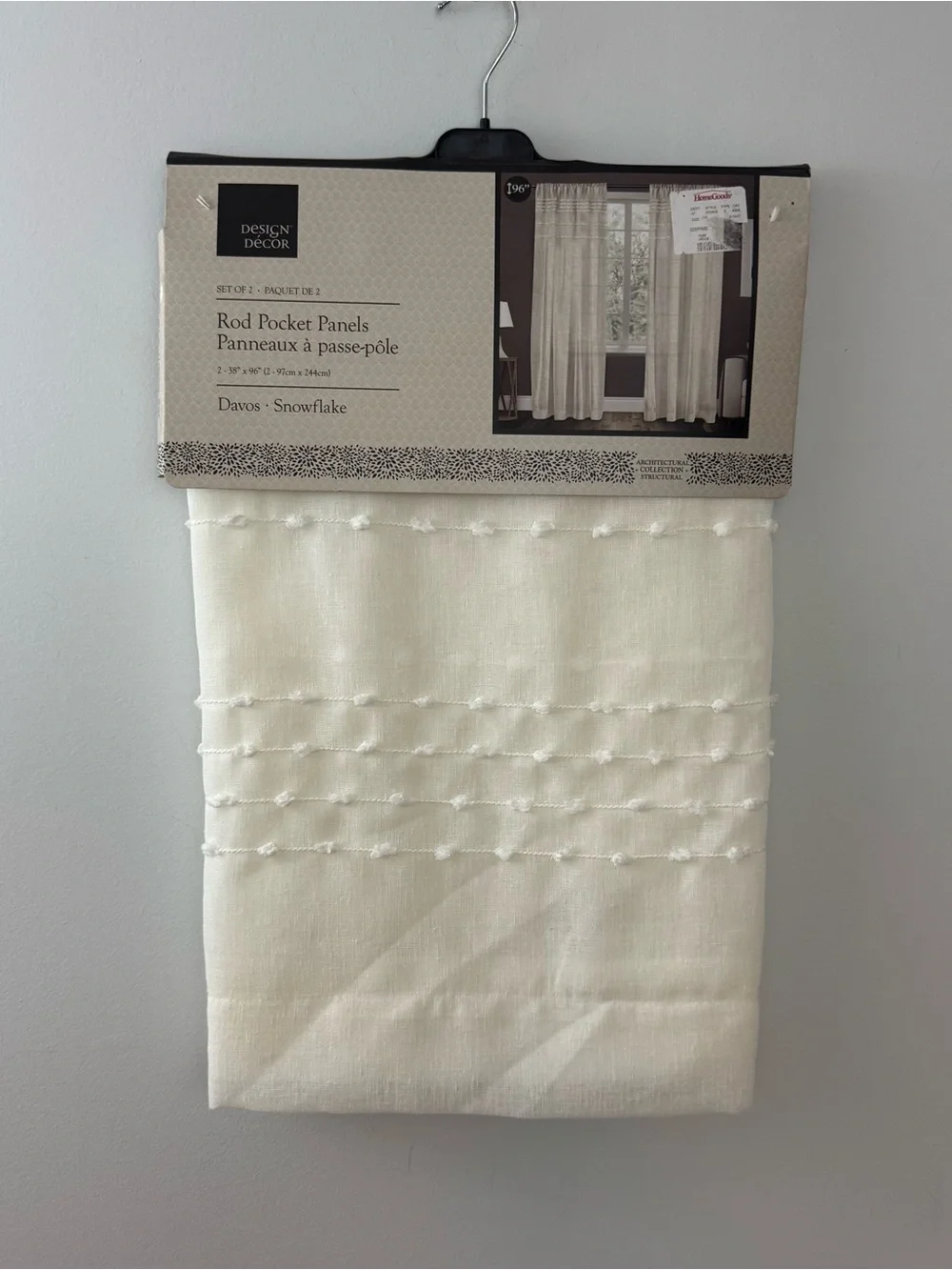 Rod Pocket Curtain Panel - Cream Set of 2 NWT!